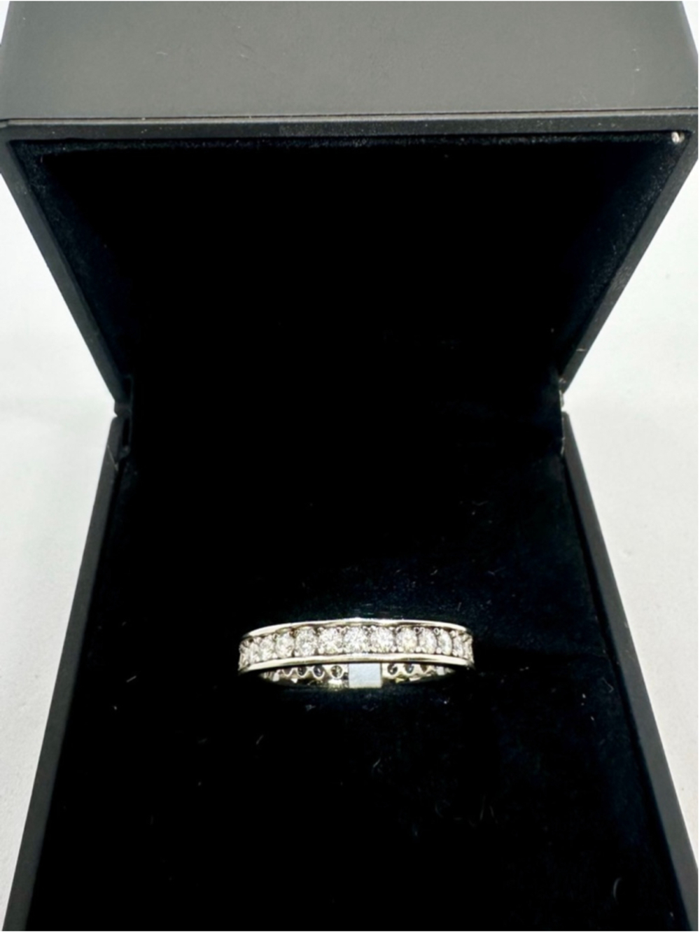 Moissanite Band Channel Set Eternity Ring Wedding Anniversary GRA 18K 925 - Picture 10 of 15